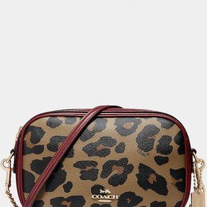 Coach F39587 Leopard Isla Chain Crossbody Bag